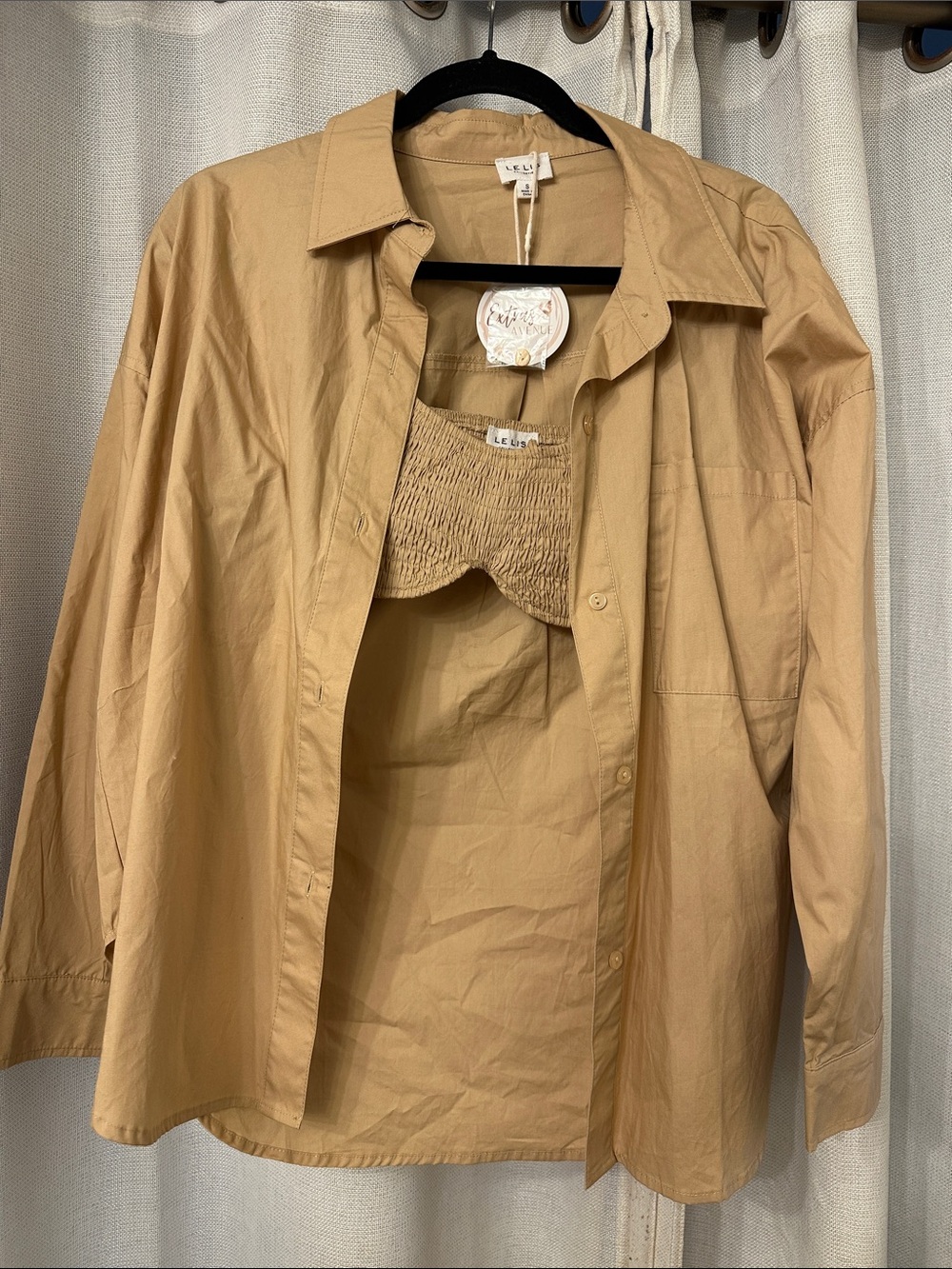Women’s Tan Button-Front Shirt Jacket